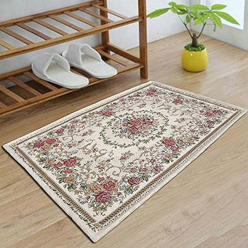 UKELER Luxuriöse, weiche, rustikale Blumen-Fußmatten, waschbar, elegant, Shabby-Rose, rutschfest, für Badezimmer, Schlafzimmer, Küche (Country Rose, 60 x 80 cm) von Ukeler