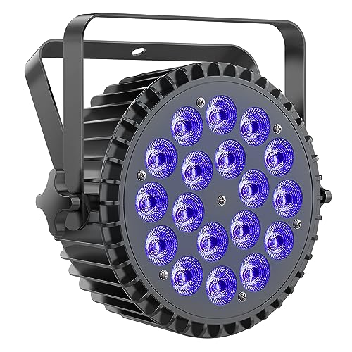 Ukfog RGBWA+ UV 18 LED Par Strahler, 200W Bühnenlicht Scheinwerfer 7/10CH Discolicht Partylicht mit Stroboskop und Sound Aktivierung für Show Bar Party Hochzeit Halloween von Ukfog