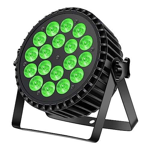 Ukfog 200W 18 LED Par Scheinwerfer 8CH Par LED Licht RGBW+DMX Strobe Sound Aktiv Modus LED Bühnenlichter Strahler Discolicht Partylicht für Hochzeit/Partys/Kirche/Club/DJ-Live-Show von Ukfog