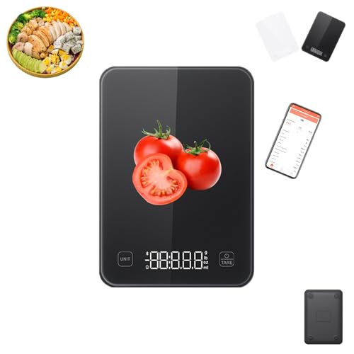Küchenwaage Mit App,küchenwaage Mit App Smart Scale Und Kalorienzähler,Präzise Digitale Waage Für Ernährung, Portionskontrolle Und Diät, In Wenigen Wochen Zur Traumfigur-A von Ukisisi