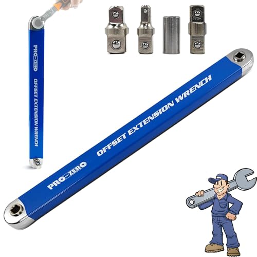 Ukisisi Pro Zero Offset Extension Wrench，2024 New Pro Zero Offset Extension Wrench，Offset Extension，Extension Wrench，Offset Extension Wrench，with 1/2",1/4" and 3/8" Square Drive Adapters (1 Pcs) von Ukisisi
