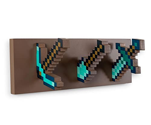 Minecraft Diamond Tool Wandgarderobenhaken, Aufbewahrungsregal, Braun, Einheitsgröße (RBF-16796-C) von Ukonic