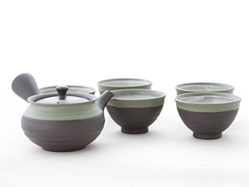 Ukou Japanisches Tee-Service 6-teilig, Tee-Kanne Kyusu 5 Schalen Tokoname Integriertes Tee-Sieb Edelstahl Geschenk-BO Ukou Japanisches Tee-Service 6-teilig, Tee-Kanne Kyusu 5 Schalen Tokoname Integriertes Tee-Sieb Edelstahl Geschenk-BO von Ukou