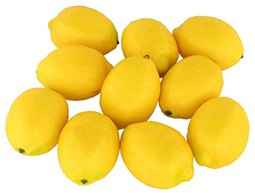 10 Stück gefälschte Zitrone künstliche Früchte Modell lebensechte gelbe Zitrone Home House Küche Party Dekoration Schreibtisch Ornament von Ulalaza