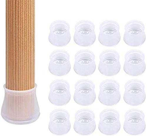 16 Stück Silikon Stuhl Beinkappen Bodenschutz Runde quadratische Möbel Fußabdeckungen von Ulalaza