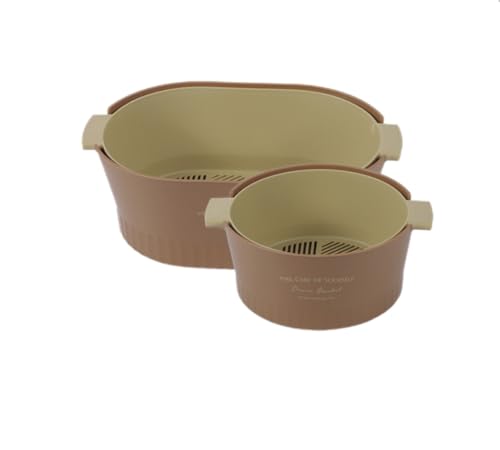 2 PCS Küche Washbas Lebensmittel Sieb Abfluss Korb Rotierenden Abtropffläche Doppelschicht Becken Gemüse Obst Waschen Sieb von Ulalaza