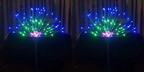 2 Stück Feuerwerk LED-Leuchten Wasserdichte Lampe Solarbatterie Kronleuchter für Weihnachtsfeiern im Freien Hochzeit Rasen Home Decoration von Ulalaza