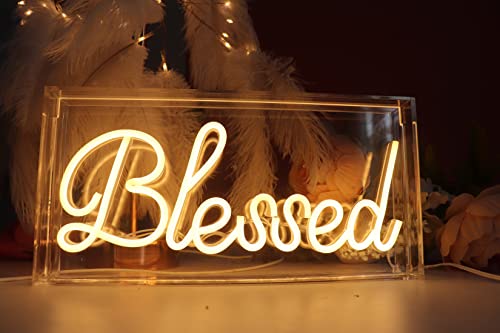 Blessed Lightbox LED Leuchtreklame Nachtlicht für Party Schreibtisch Schlafzimmer Zuhause Geburtstag Kunst Dekoration mit USB 30 * 15 * 4.3CM Blessed Lightbox LED Leuchtreklame Nachtlicht für Party Schreibtisch Schlafzimmer Zuhause Geburtstag Kunst Dekoration mit USB 30 * 15 * 4.3CM von Ulalaza