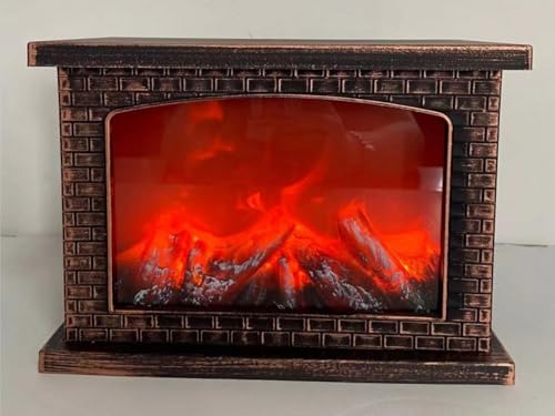 Kleine gemütliche Kamin Laterne Traditionelle realistische Holz Brennen Flamme Effekt Ligh LED Holzkohle Stil Tischlampe für Indoor & Outdoor Gebrauch von Ulalaza