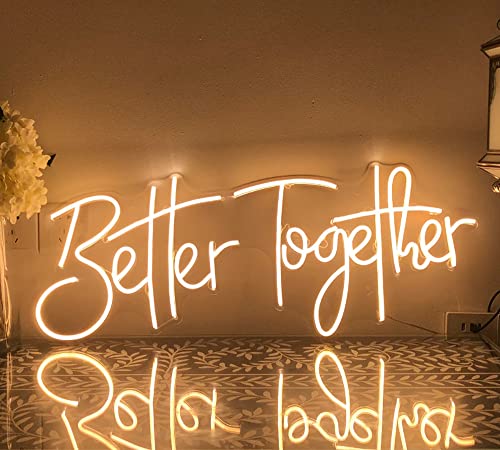 LED-Leuchtreklame Better Together Nachtlicht für Zuhause, Schlafzimmer, Wohnzimmer, Kunstdekoration, Party, Hochzeitstag, Geburtstag, mit USB 5 V von Ulalaza