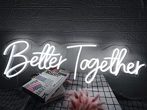 LED-Leuchtreklame Better Together Nachtlicht für Zuhause, Schlafzimmer, Wohnzimmer, Kunstdekoration, Party, Hochzeitstag, Geburtstag, mit USB 5 V von Ulalaza