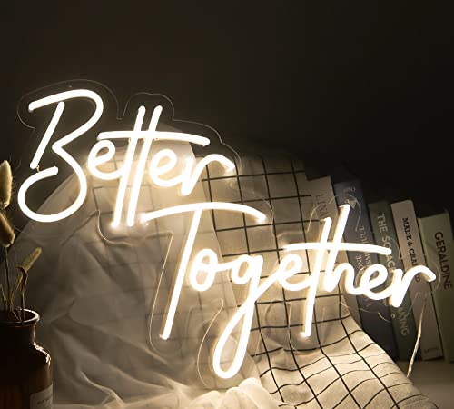 LED-Leuchtreklame Better Together Nachtlicht für Zuhause, Schlafzimmer, Wohnzimmer, Kunstdekoration, Party, Hochzeitstag, Geburtstag, mit USB 5 V von Ulalaza