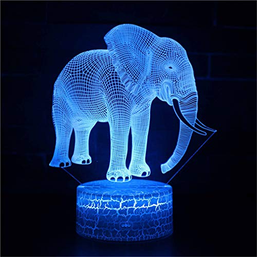 Ulalaza 3D Illusion nachtlicht Schreibtisch Elefanten Lampe mit Fernbedienung & Touch Switch 16 Farben wohnkultur Geschenk für Kinder von Ulalaza