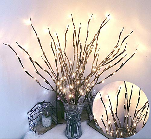 Ulalaza 6 Pack Twig Lamp Batteriebetriebene LED-beleuchtete Weidenzweige Vasenfüller Verwenden Sie für Weihnachten Home Party Dekoration Indoor Outdoor von Ulalaza