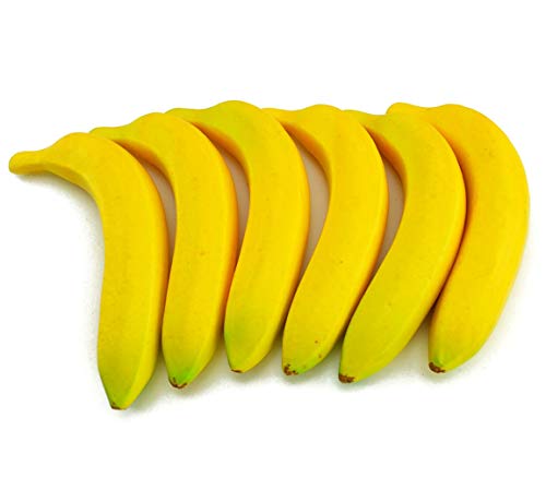 Ulalaza 6Pcs Fake Banana Artificial Fruits Modell Lebensechte Simulation Gelbe Bananen für Dekorationsarrangements von Ulalaza