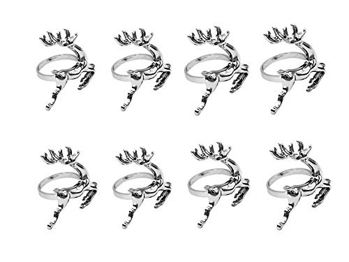 Ulalaza 8PCS Serviettenringe Metall Serviettenhalter für Hochzeiten Weihnachtsessen Partys Feiertage Innen- / Außenpartys Täglicher Gebrauch Handgemachte Dekoration Esstisch von Ulalaza