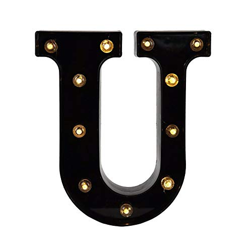 Ulalaza Black & White LED leuchten Zeichen 2xAA batteriebetriebene Brief Festzelt für Hochzeit Geburtstag Party Weihnachten Lampe Nachtlicht von Ulalaza