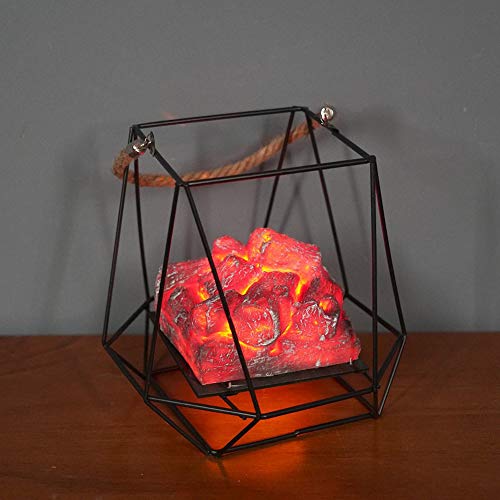 Ulalaza Kleine gemütliche Kaminlaterne Traditionelle realistische Holz Holzflamme Effekt Ligh LED Holzkohle Stil TischlampeFür den Innen- und Außenbereich Ulalaza Kleine gemütliche Kaminlaterne Traditionelle realistische Holz Holzflamme Effekt Ligh LED Holzkohle Stil TischlampeFür den Innen- und Außenbereich von Ulalaza