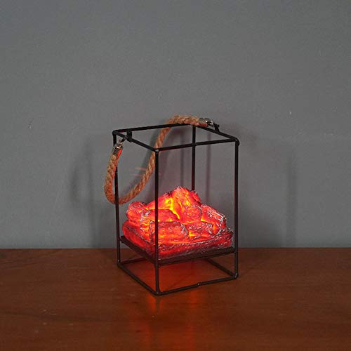 Ulalaza Kleine gemütliche Kaminlaterne Traditionelle realistische Holz Holzverbrennung Flammeneffekt Licht LED Holzkohle Stil TischlampeFür den Innen- und Außenbereich Ulalaza Kleine gemütliche Kaminlaterne Traditionelle realistische Holz Holzverbrennung Flammeneffekt Licht LED Holzkohle Stil TischlampeFür den Innen- und Außenbereich von Ulalaza