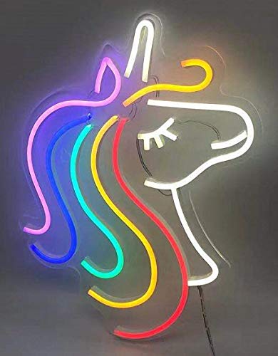 Ulalaza Neonlicht Zeichen LED Regenbogen Einhorn Nachtlichter USB-betrieben dekorative Festzelt Zeichen Bar Pub Store Club Garage Home Party Dekor von Ulalaza