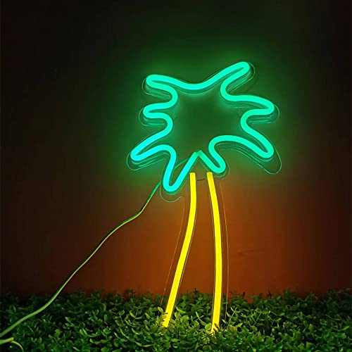 Ulalaza Neonlicht Zeichen LED Kokosnussbaum Nachtlichter USB-betrieben dekorative Festzelt Zeichen Bar Pub Store Club Garage Home Party Dekor von Ulalaza