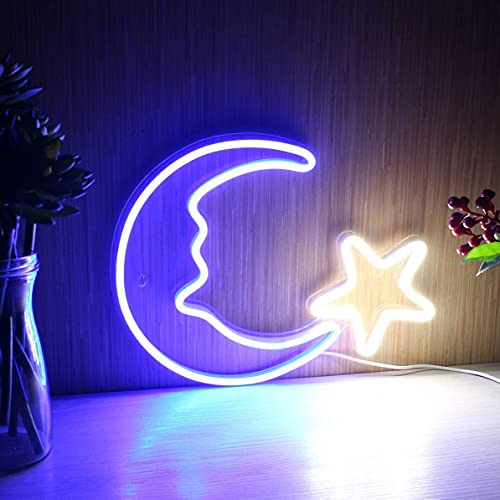 Ulalaza Neonlicht Zeichen LED Stern Mond Nachtlichter USB-betrieben dekorative Festzelt Zeichen Bar Pub Store Club Garage Home Party Dekor von Ulalaza