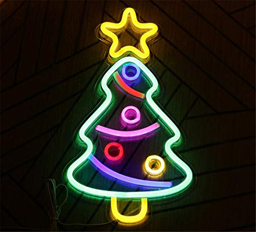 Ulalaza Neonlicht Zeichen LED Weihnachtsbaum Nachtlichter USB-betrieben dekorative Festzelt Zeichen Bar Pub Store Club Garage Home Party Dekor von Ulalaza