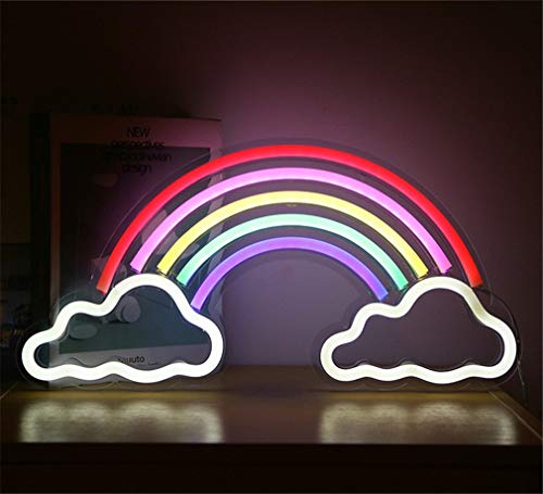 Ulalaza Neonlicht Zeichen LED Wolken Regenbogen Nachtlichter USB-betrieben dekorative Festzelt Zeichen Bar Pub Store Club Garage Home Party Dekor von Ulalaza