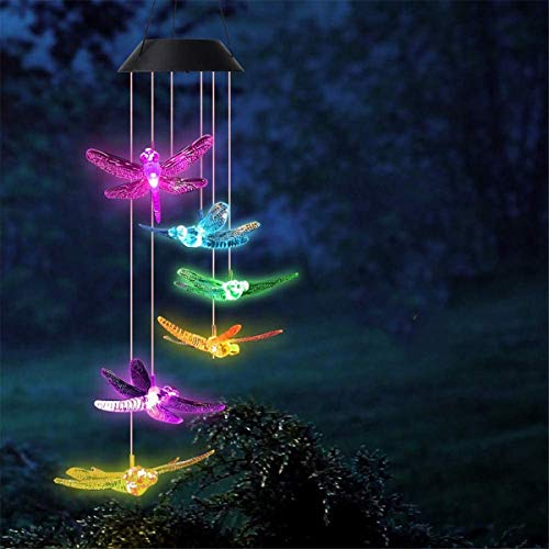 Ulalaza Solar Windspiel Outdoor LED Farbwechsel Solarleuchten Romantisches Dekor für Patio Garden Yard Home von Ulalaza