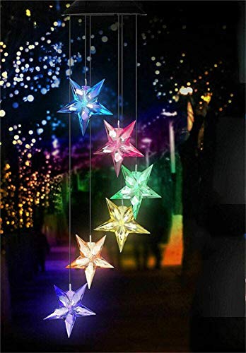 Ulalaza Solar Windspiel Outdoor LED Farbwechsel Solarleuchten Romantisches Dekor für Patio Garden Yard Home von Ulalaza