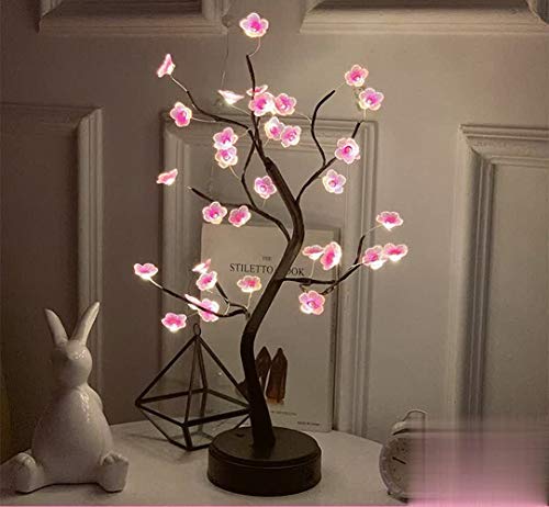 Ulalaza Starry Copper String Tree Branch Lampe LED Batteriebetrieben oder USB-Versorgung Warmes Draht Nachtlicht mit Touch-Schalter für Home Room Decor von Ulalaza