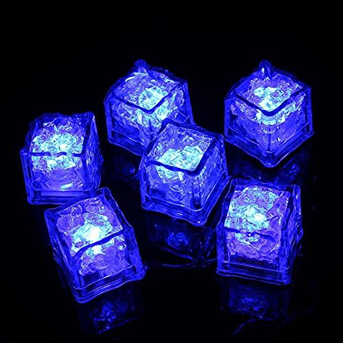 Ulalaza Wasserdichter LED-Eiswürfel für Getränke 12er-Pack Mehrfarben-Blinklicht im Dunkeln LED-Leucht-Eiswürfel für Bar Club Drinking Party Weinhochzeitsdekoration von Ulalaza