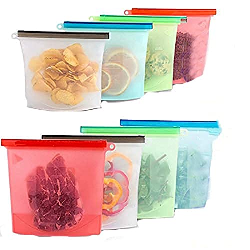 Ulalaza Wiederverwendbarer Silikonbeutel zur Aufbewahrung von Lebensmitteln für Sandwich/Sous Vide/Snack/Mittagessen/Obst, auslaufsicher, spülmaschinenfest von Ulalaza