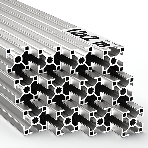 Ulber24- Aluprofil 30x30 Typ B Nut 8,12x2m=24m Aluminium- Konstruktion- Montage- System- 3030 Alu Schiene Stecksystem Vierkant Profil B-Typ Nut 8 Winkel Aluprofil 30x30 von Ulber24