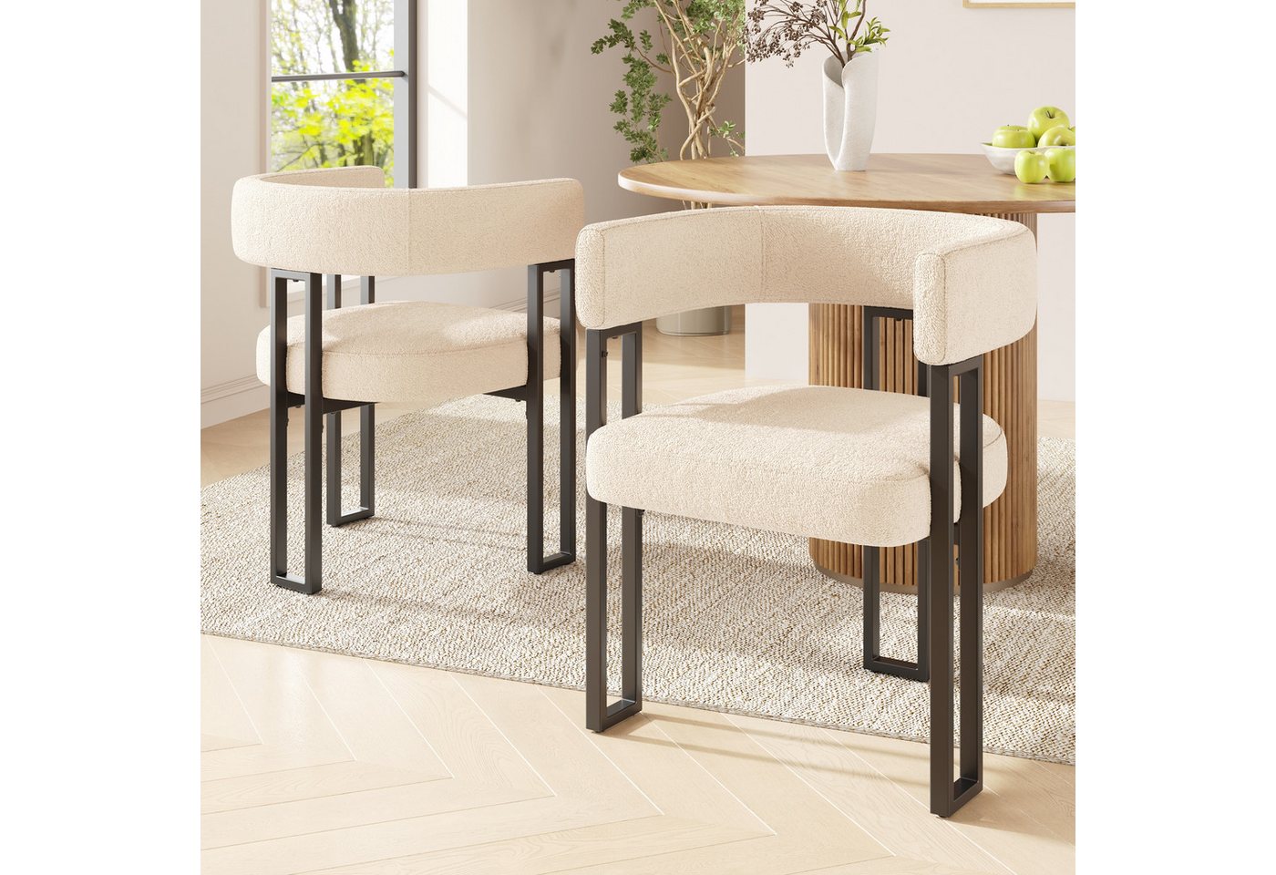 Ulife Esszimmerstuhl Schminkstuhl, Luxusstuhl, Freizeitstuhl (2 St), Ergonomische Rückenlehne, Verstellbare Stützfüße von Ulife