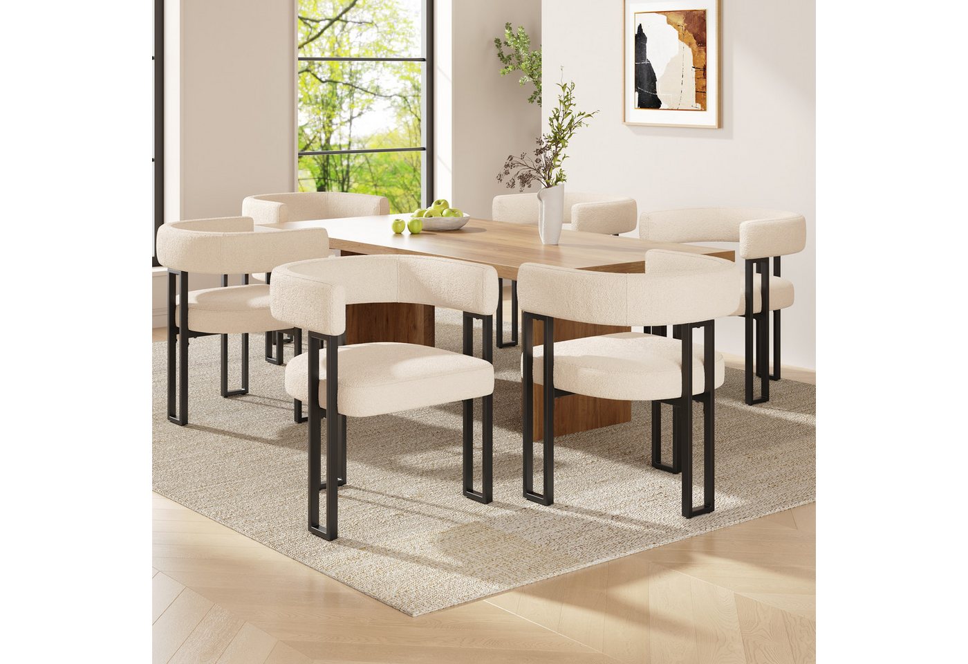 Ulife Esszimmerstuhl Schminkstuhl, Luxusstuhl, Freizeitstuhl (6 St), Ergonomische Rückenlehne, Verstellbare Stützfüße von Ulife