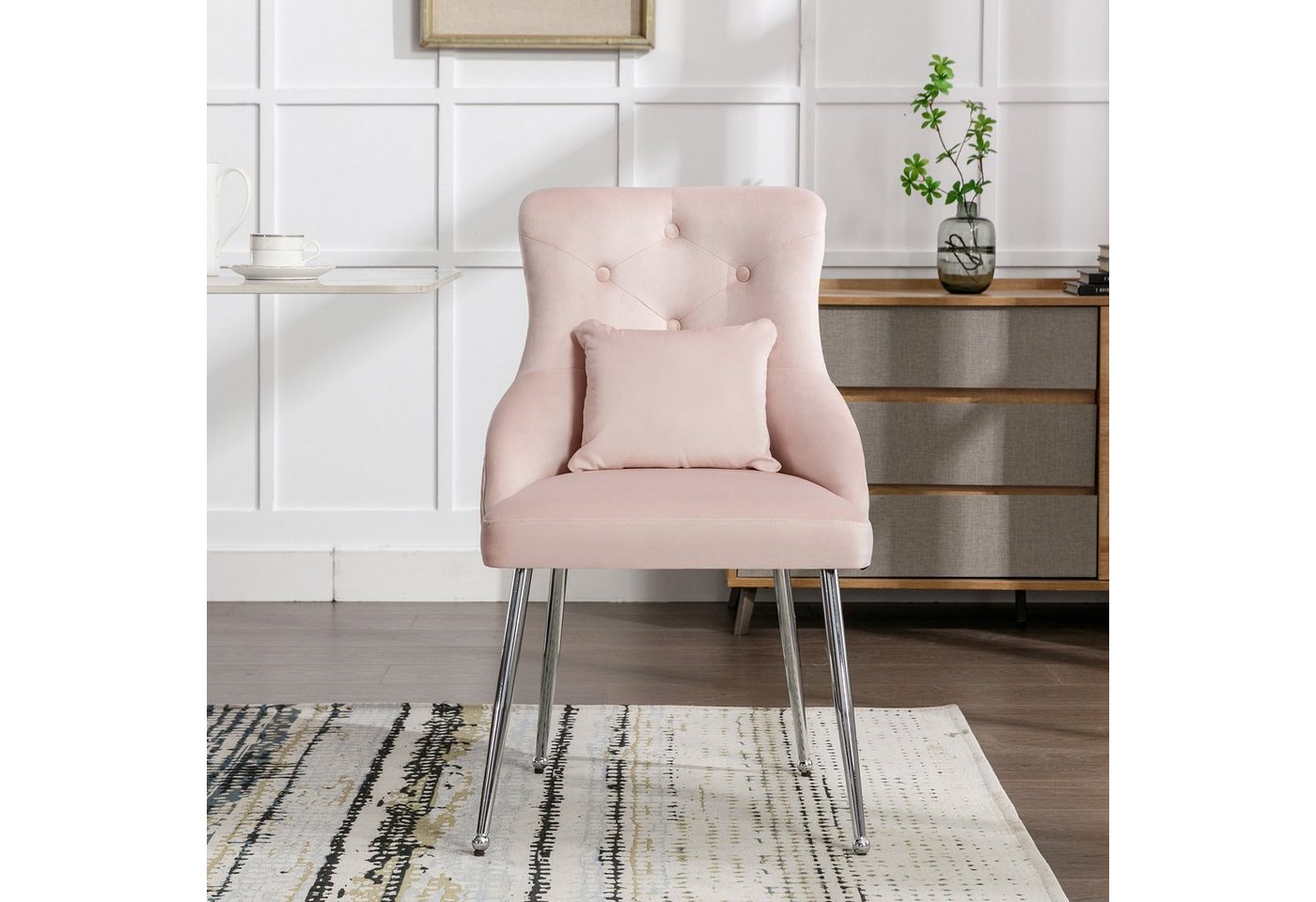 Ulife Esszimmerstuhl mit Knopfmuster, Gepolsterter Sessel,Moderner Loungesessel, Schlafzimmer-Wohnzimmerstuhl mit Lendenkissen Ulife Esszimmerstuhl mit Knopfmuster, Gepolsterter Sessel,Moderner Loungesessel, Schlafzimmer-Wohnzimmerstuhl mit Lendenkissen von Ulife