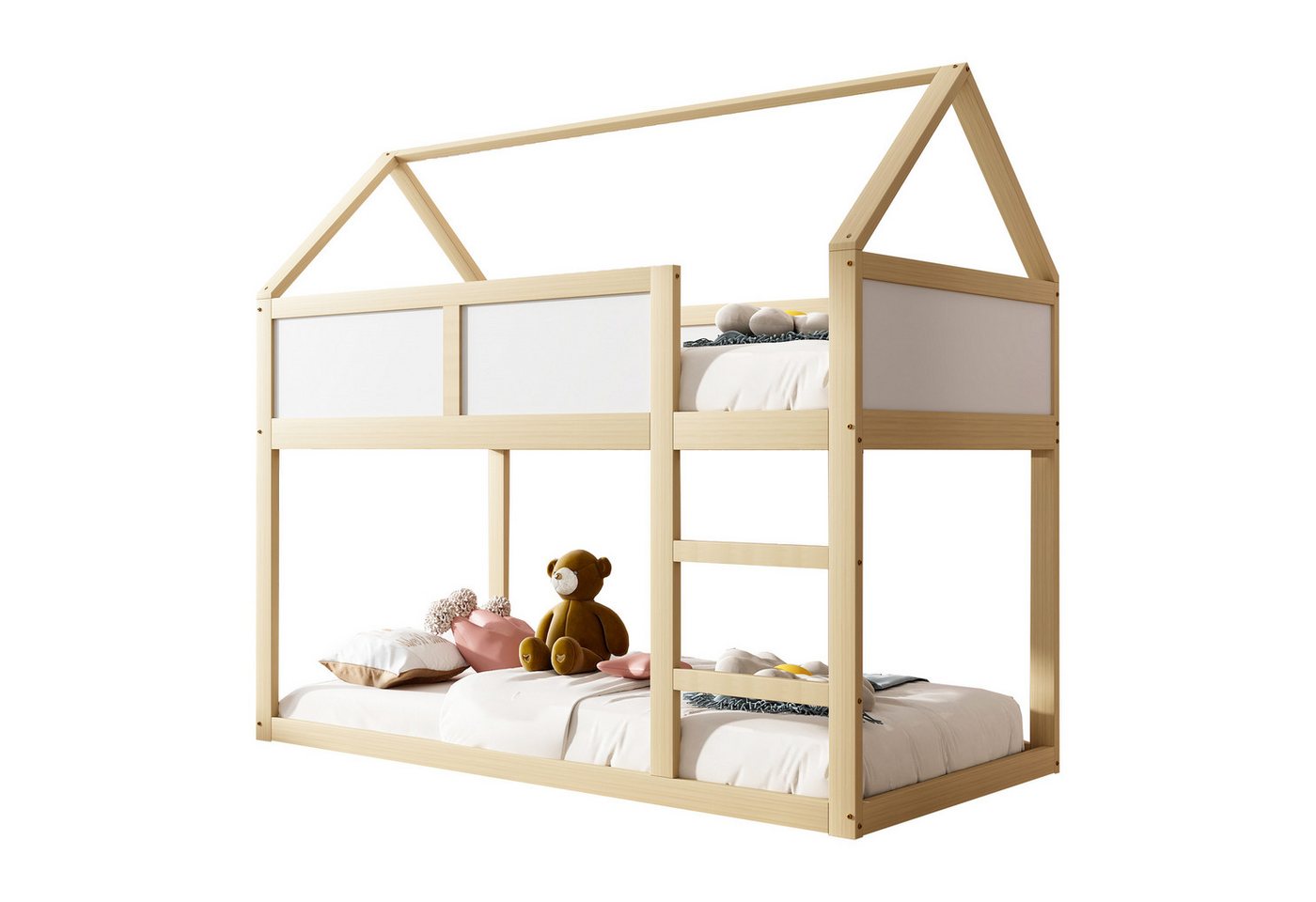 Ulife Etagenbett Hochbett Kinderbett Jugendbett, niedriges Etagen-Einzelbett mit Treppe, 90x200 cm, ohne Matratze Ulife Etagenbett Hochbett Kinderbett Jugendbett, niedriges Etagen-Einzelbett mit Treppe, 90x200 cm, ohne Matratze von Ulife