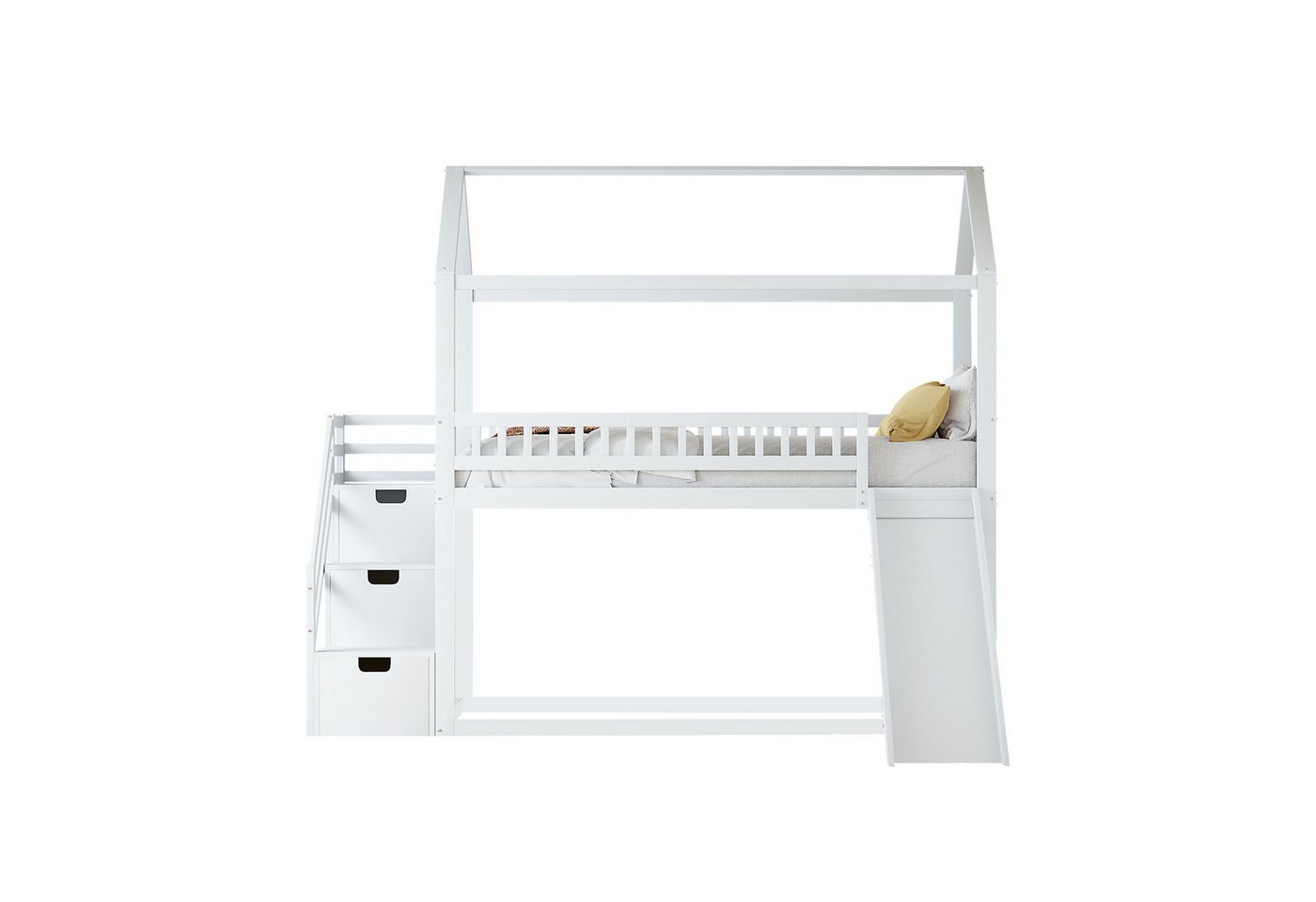 Ulife Etagenbett Hochbett Kinderbett mit Rutsche und Stauraumleiter, 90x200cm, ohne Matratze, Ohne Tische und Stühle Ulife Etagenbett Hochbett Kinderbett mit Rutsche und Stauraumleiter, 90x200cm, ohne Matratze, Ohne Tische und Stühle von Ulife