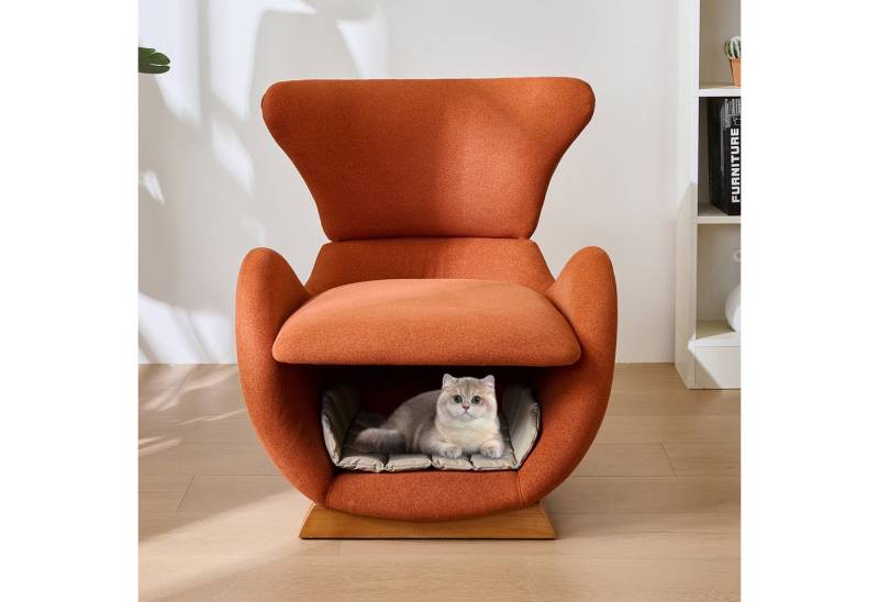 Ulife Relaxsessel Loungesessel mit Katzenhöhle Kratzfester Luxussessel in Walhai-Form (1-St), Rückzugsort für Haustiere & stylisches Wohnaccessoire von Ulife