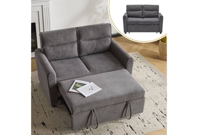 Ulife Schlafsofa Modernes 2-Sitzer-Schlafsofa, Faltbar mit Ausziehfunktion, 1 Teile, verstellbarer Rückenlehne & großer Rückenkissen von Ulife