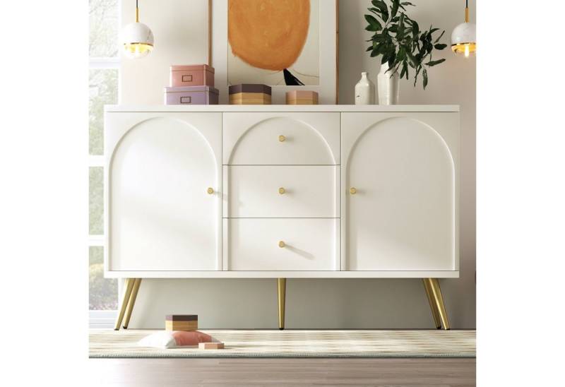 Ulife Sideboard Schubladenkommode mit 2 Türen und 3 Schubladen 140x40x84cm von Ulife