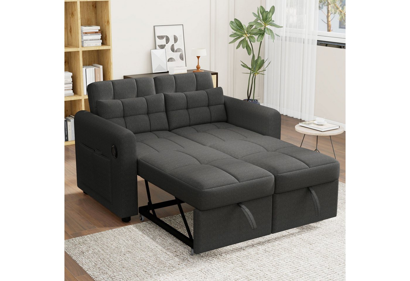 Ulife Sofa mit Schlaffunktion, 3-in-1-Ausziehsofa, Doppel-Klappschlafsofa, mit verstellbarer Rückenlehne, USB, Armlehnentaschen und Kissen Ulife Sofa mit Schlaffunktion, 3-in-1-Ausziehsofa, Doppel-Klappschlafsofa, mit verstellbarer Rückenlehne, USB, Armlehnentaschen und Kissen von Ulife
