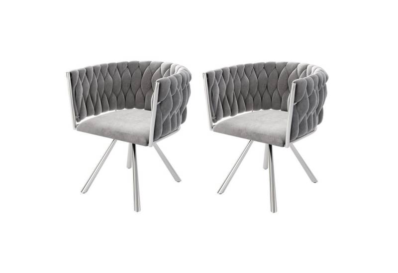 Ulife Stuhl Samt-Esszimmerstuhl Drehstuhl Polsterstuhl mit stabilen Metallbeinen (2 St), luxuriös und vielseitig, für Esszimmer, Wohnzimmer oder Schlafzimmer von Ulife