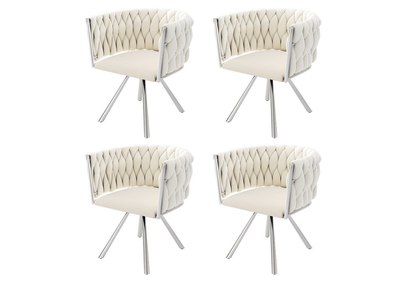 Ulife Stuhl Samt-Esszimmerstuhl Drehstuhl Polsterstuhl mit stabilen Metallbeinen (4 St), luxuriös und vielseitig, für Esszimmer, Wohnzimmer oder Schlafzimmer von Ulife