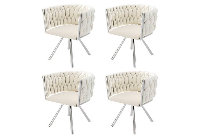 Ulife Stuhl Samt-Esszimmerstuhl Drehstuhl Polsterstuhl mit stabilen Metallbeinen (4 St), luxuriös und vielseitig, für Esszimmer, Wohnzimmer oder Schlafzimmer von Ulife