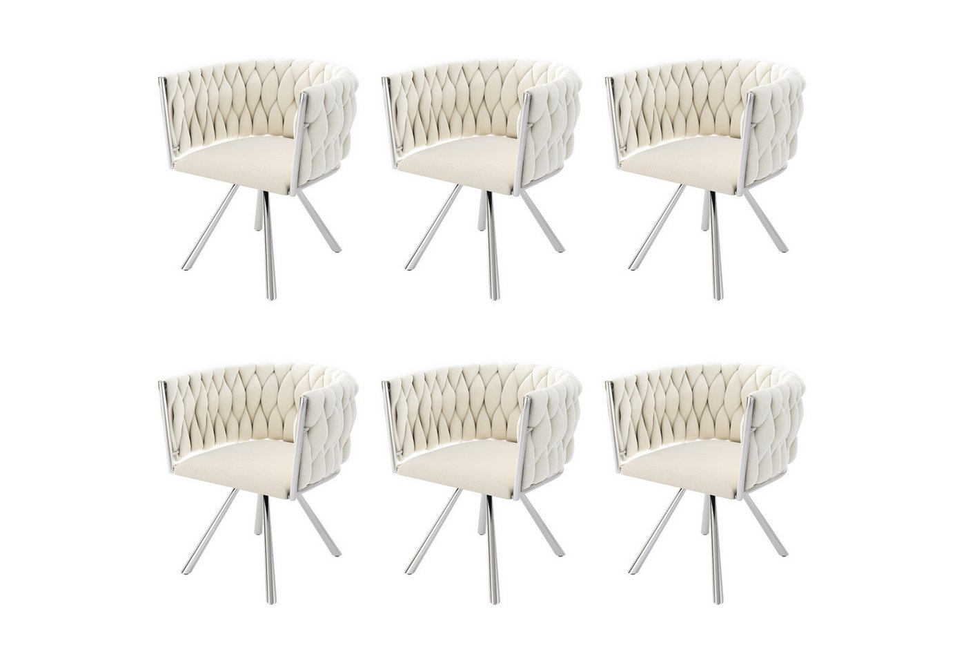 Ulife Stuhl Samt-Esszimmerstuhl Drehstuhl Polsterstuhl mit stabilen Metallbeinen (6 St), luxuriös und vielseitig, für Esszimmer, Wohnzimmer oder Schlafzimmer von Ulife