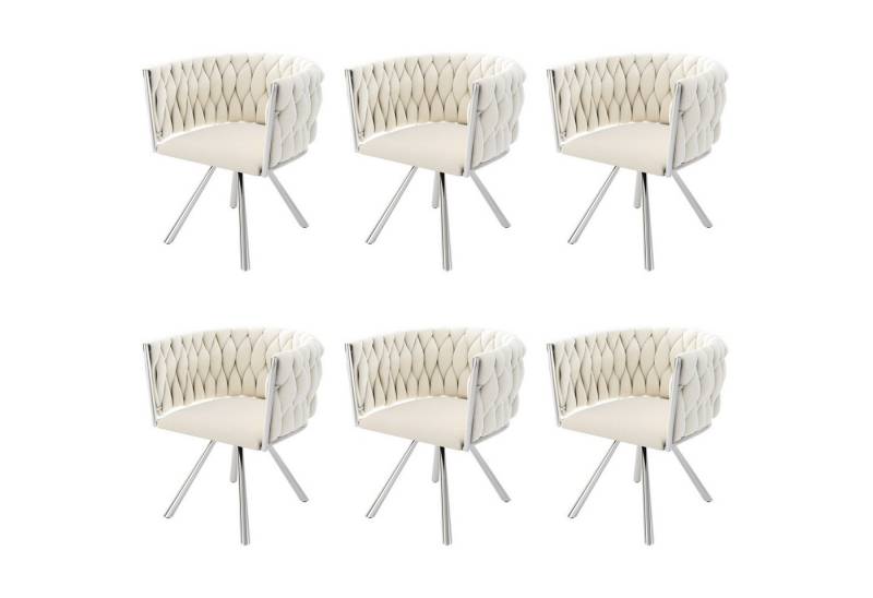 Ulife Stuhl Samt-Esszimmerstuhl Drehstuhl Polsterstuhl mit stabilen Metallbeinen (6 St), luxuriös und vielseitig, für Esszimmer, Wohnzimmer oder Schlafzimmer von Ulife