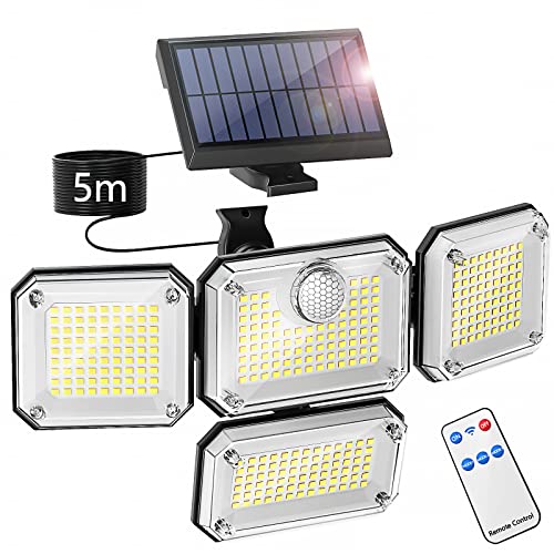 Ulikey Solarlampen für Außen mit Bewegungsmelder, 333 LED Solar Strahler IP65 Wasserdichte Solarlampe mit 3 Beleuchtungsmodi 270° Beleuchtungswinkel, Solar Wandleuchte für Garten Terrasse Garage von Ulikey