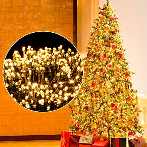 Ulinek 25M 1000LED Lichterkette Weihnachtsbaum Strombetrieben Weihnachtsbeleuchtung außen warmweiß LED Lichterkette außen wasserdicht mit 8 Modi für Weihnachten Baum Haus Balkon Garten Hochzeit Party von Ulinek